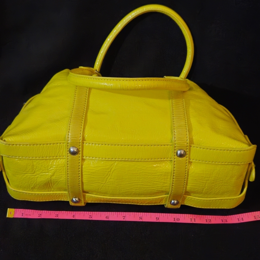 Michael Kors Mustard Yellow Patent Leather Satchel Bag - Picture 6 of 15